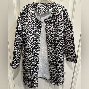 Leopard Print Open-Front Coat Jacket - Black & Cream. Never been worn no tags